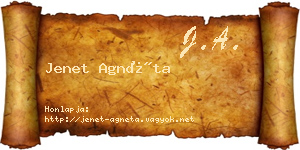 Jenet Agnéta névjegykártya